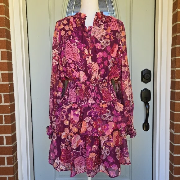 Floral Pink Mini Dress - Picture 5 of 12